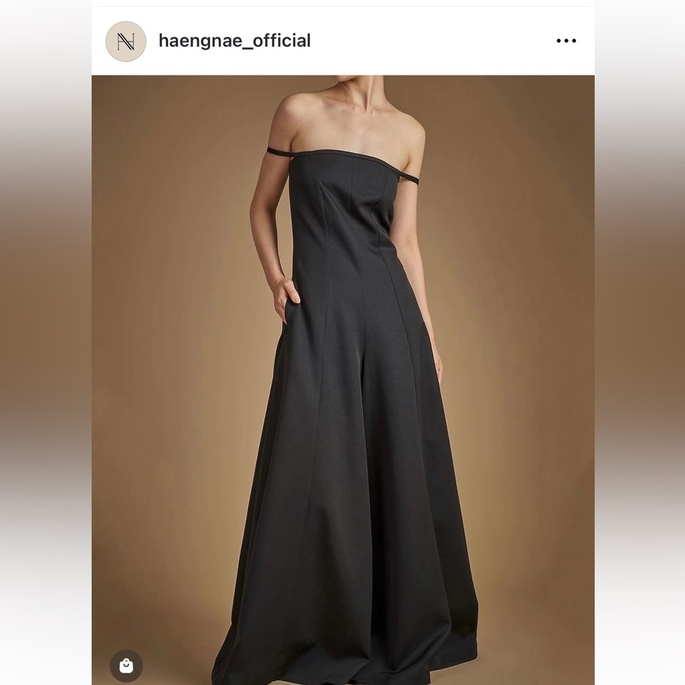HAENGNAE Black Off-Shoulder Evening gown/ jumpsuit